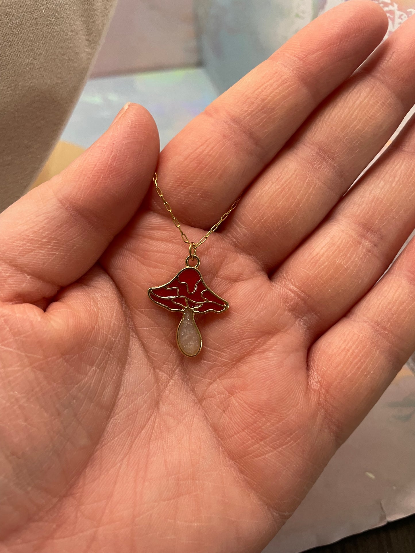 Ensemble petit champignon Rouge+Blanc-Acier Inoxydable