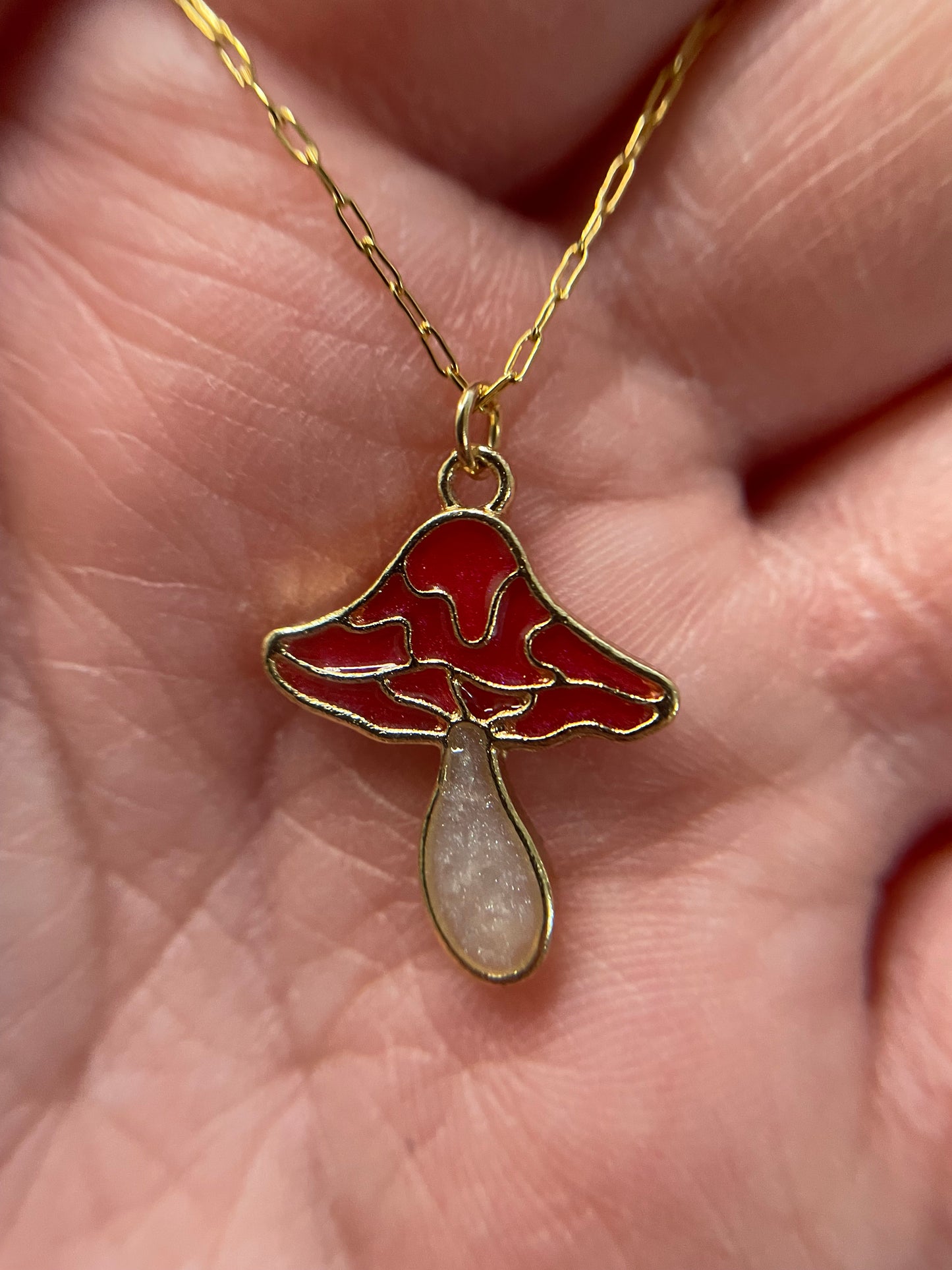 Ensemble petit champignon Rouge+Blanc-Acier Inoxydable