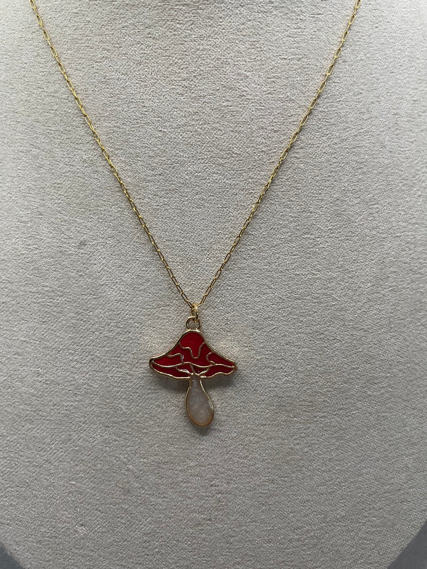 Ensemble petit champignon Rouge+Blanc-Acier Inoxydable