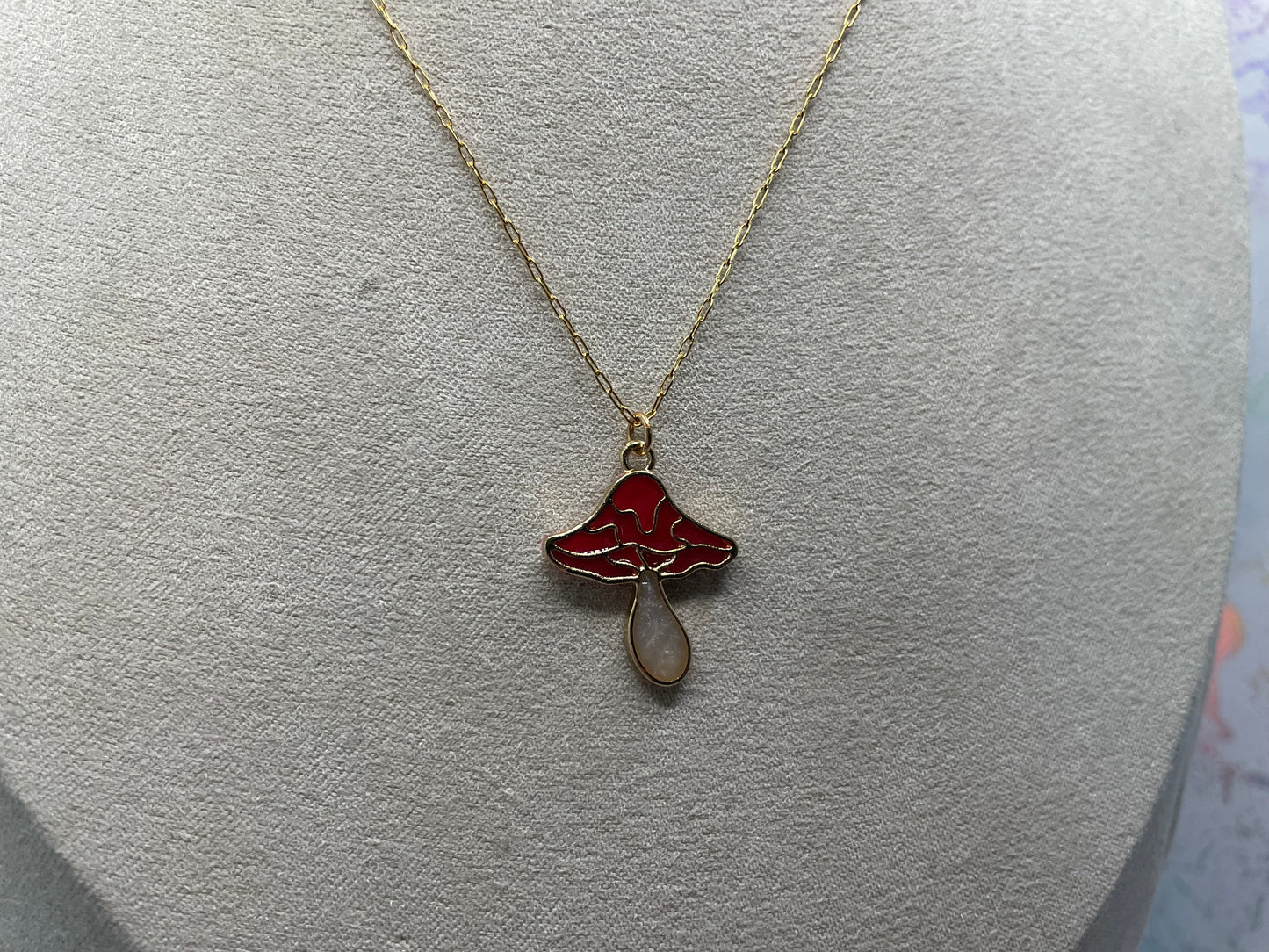 Ensemble petit champignon Rouge+Blanc-Acier Inoxydable