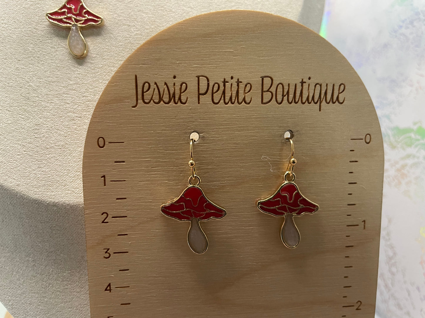 Ensemble petit champignon Rouge+Blanc-Acier Inoxydable