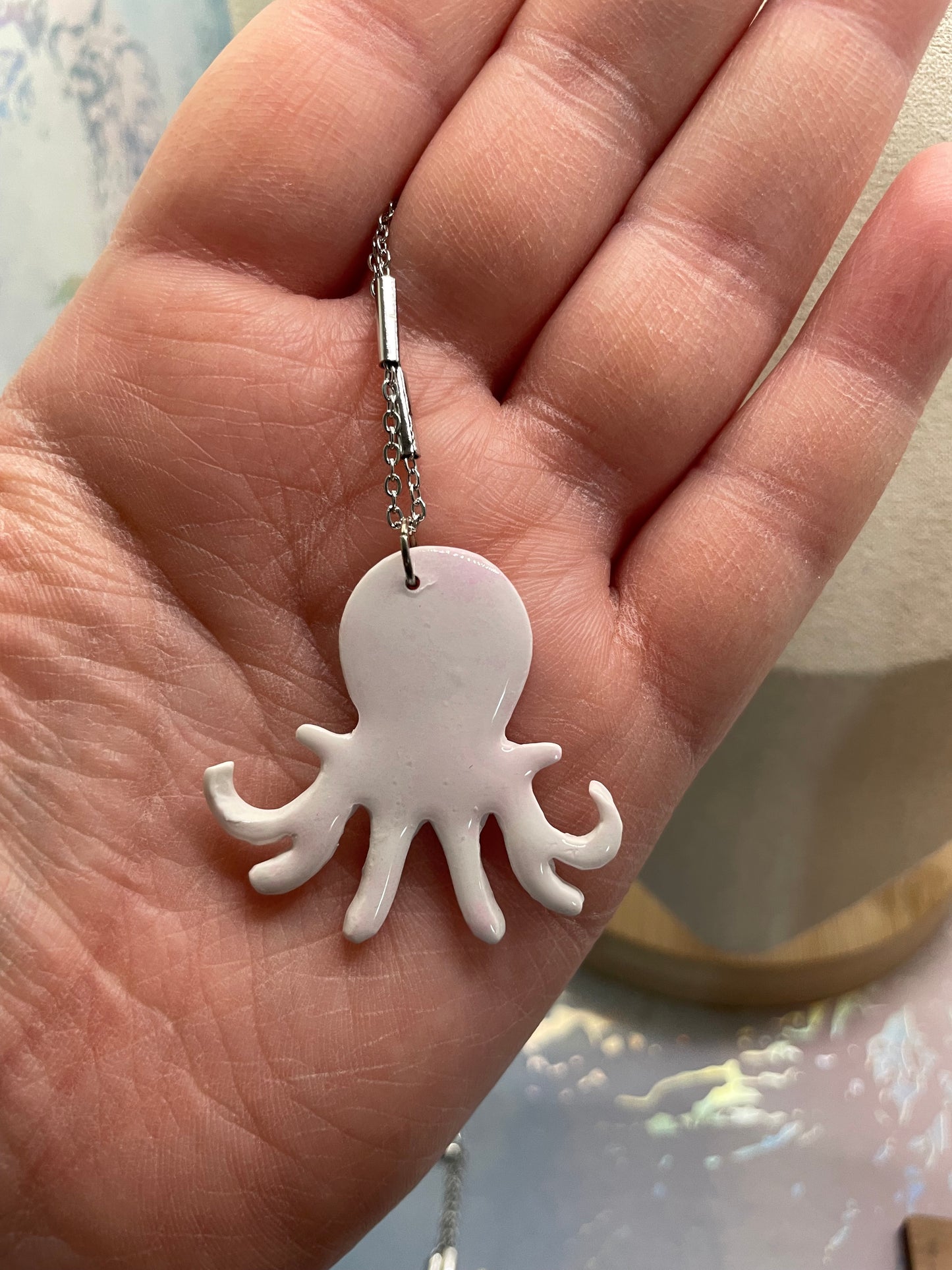 Ensemble pieuvre rose et blanc- Acier inoxydable