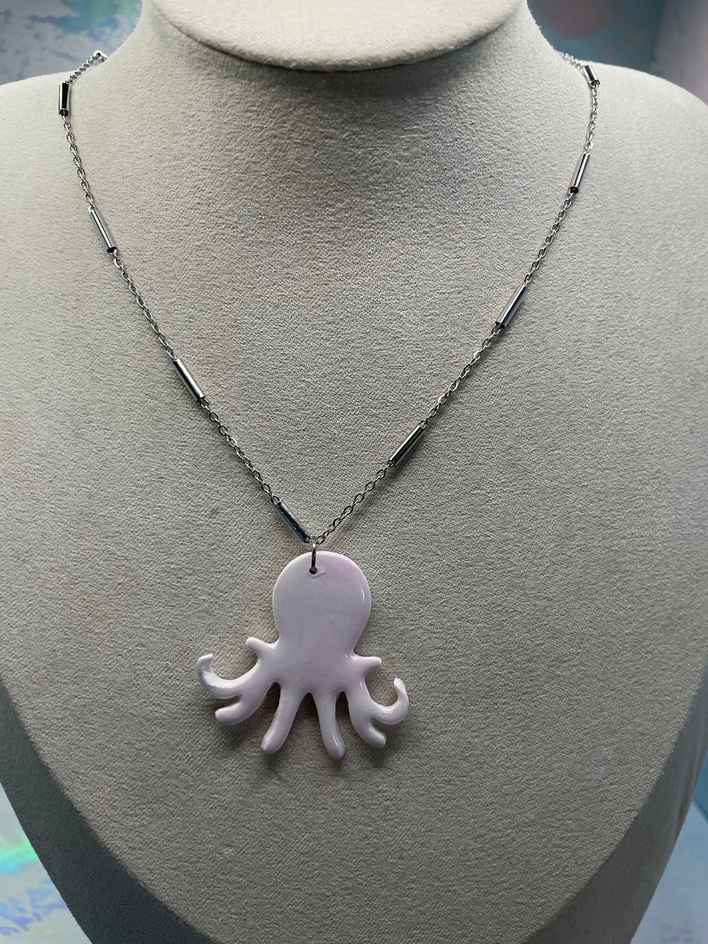 Ensemble pieuvre rose et blanc- Acier inoxydable