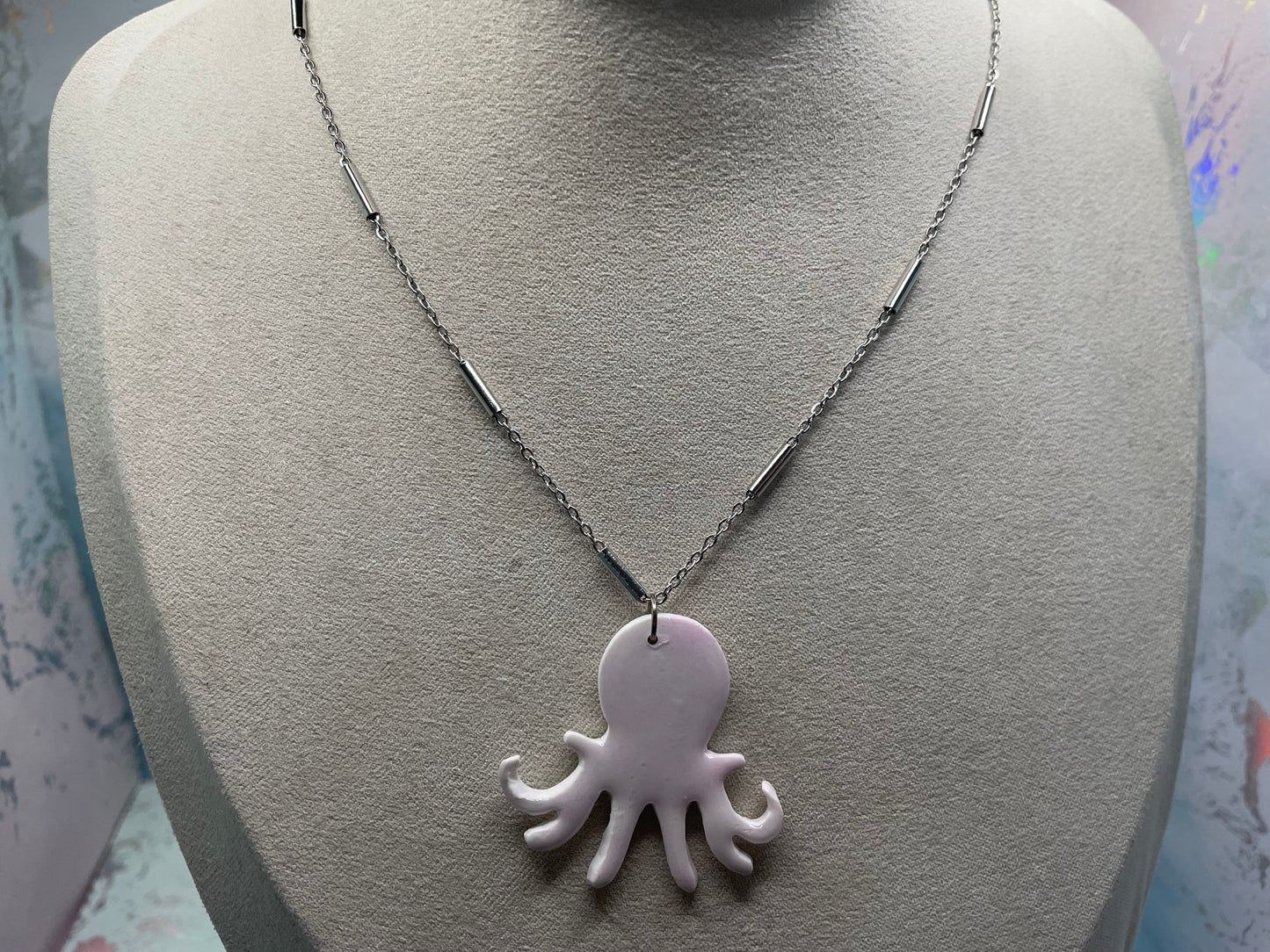 Ensemble pieuvre rose et blanc- Acier inoxydable