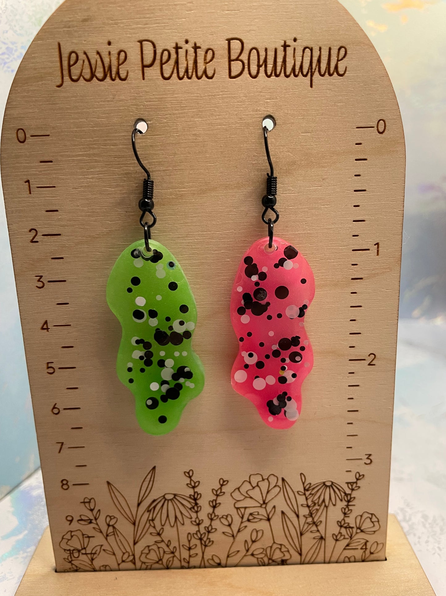 Glow-in-the-Dark Mismatched Dangle Earrings -NICKEL FREE