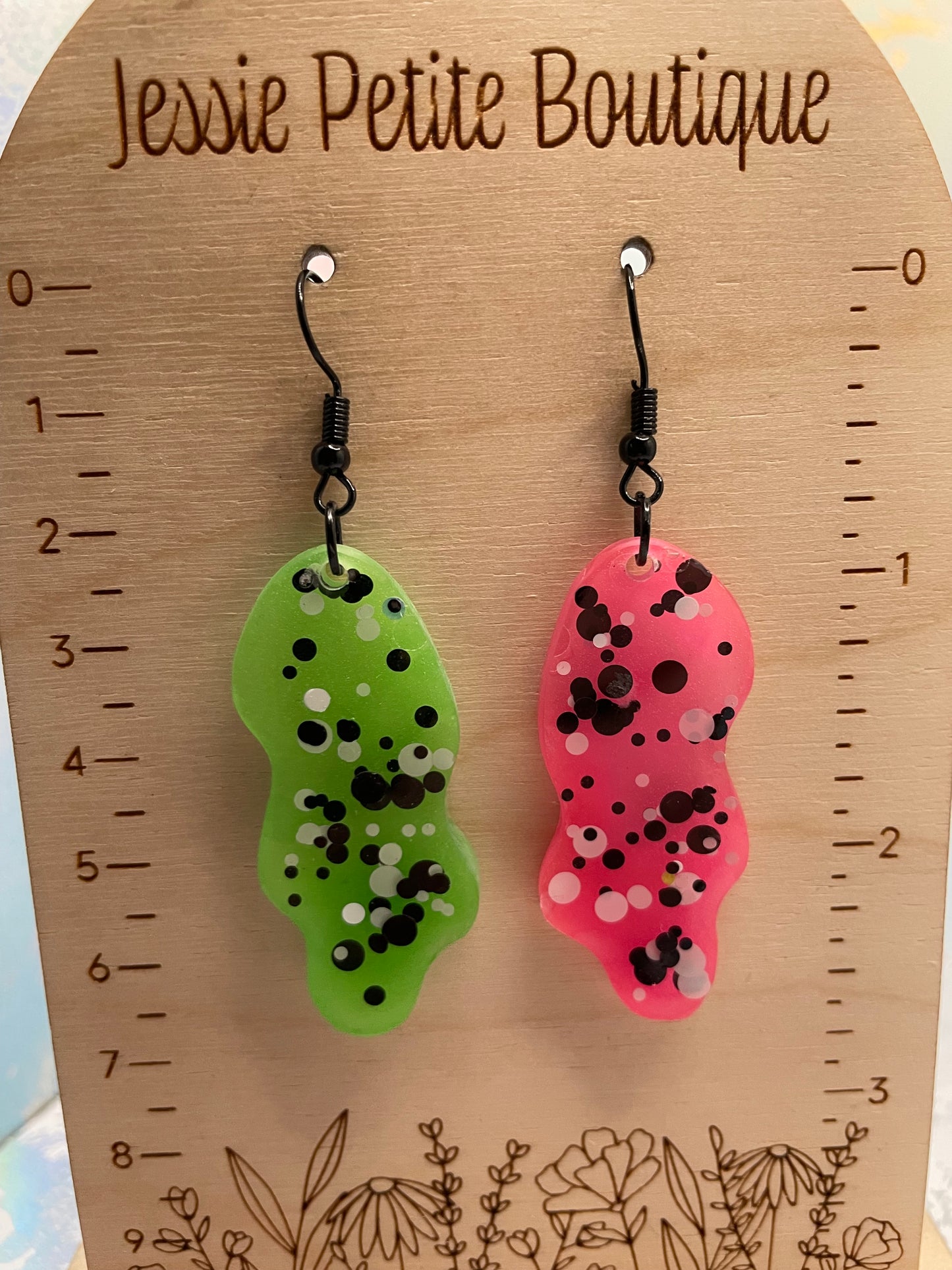 Glow-in-the-Dark Mismatched Dangle Earrings -NICKEL FREE