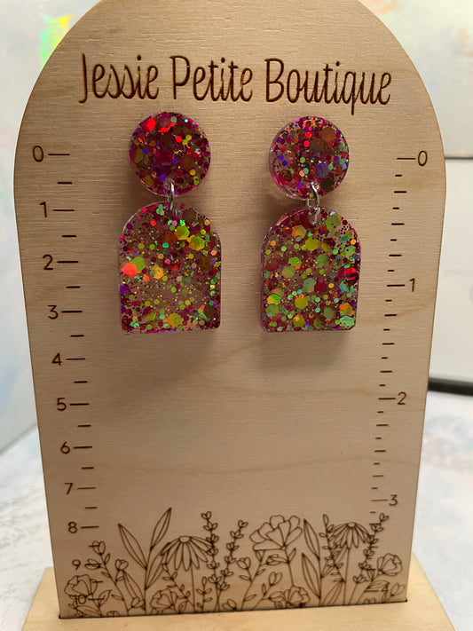 Sparkly Arch Earrings-NICKEL FREE