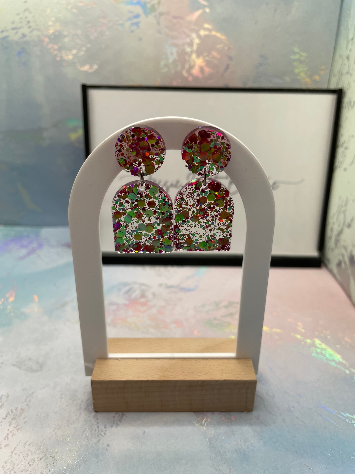 Sparkly Arch Earrings-NICKEL FREE