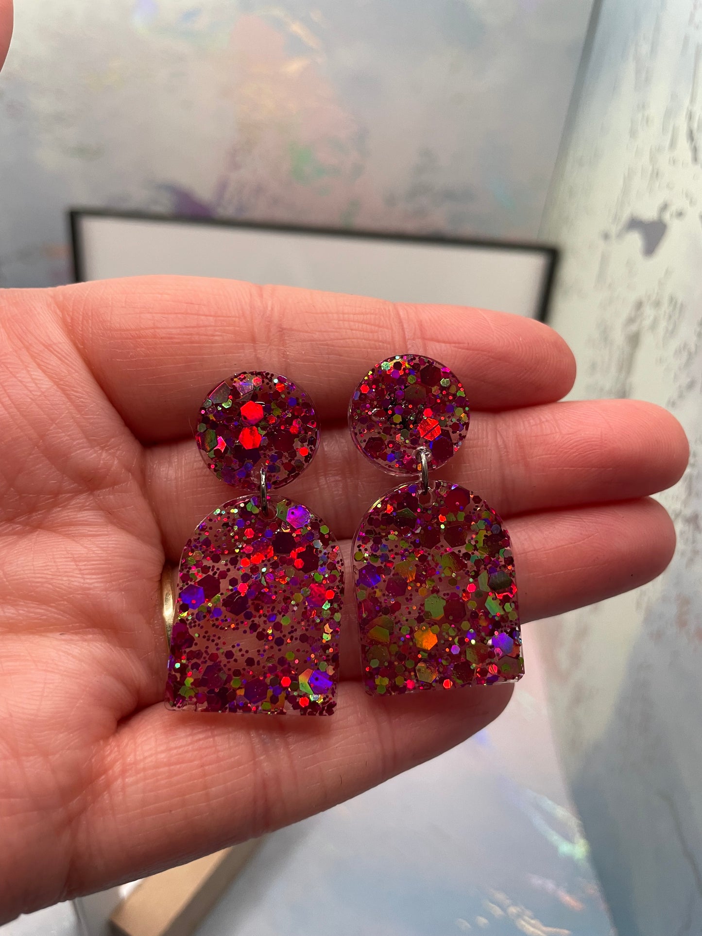 Sparkly Arch Earrings-NICKEL FREE