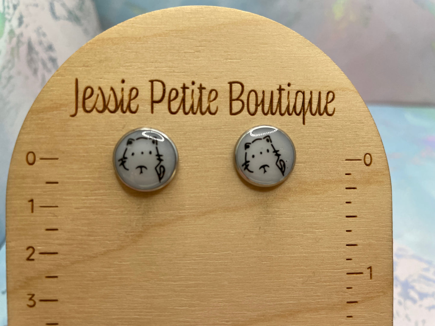 Boutons d’oreille chat-Acier Inoxydable