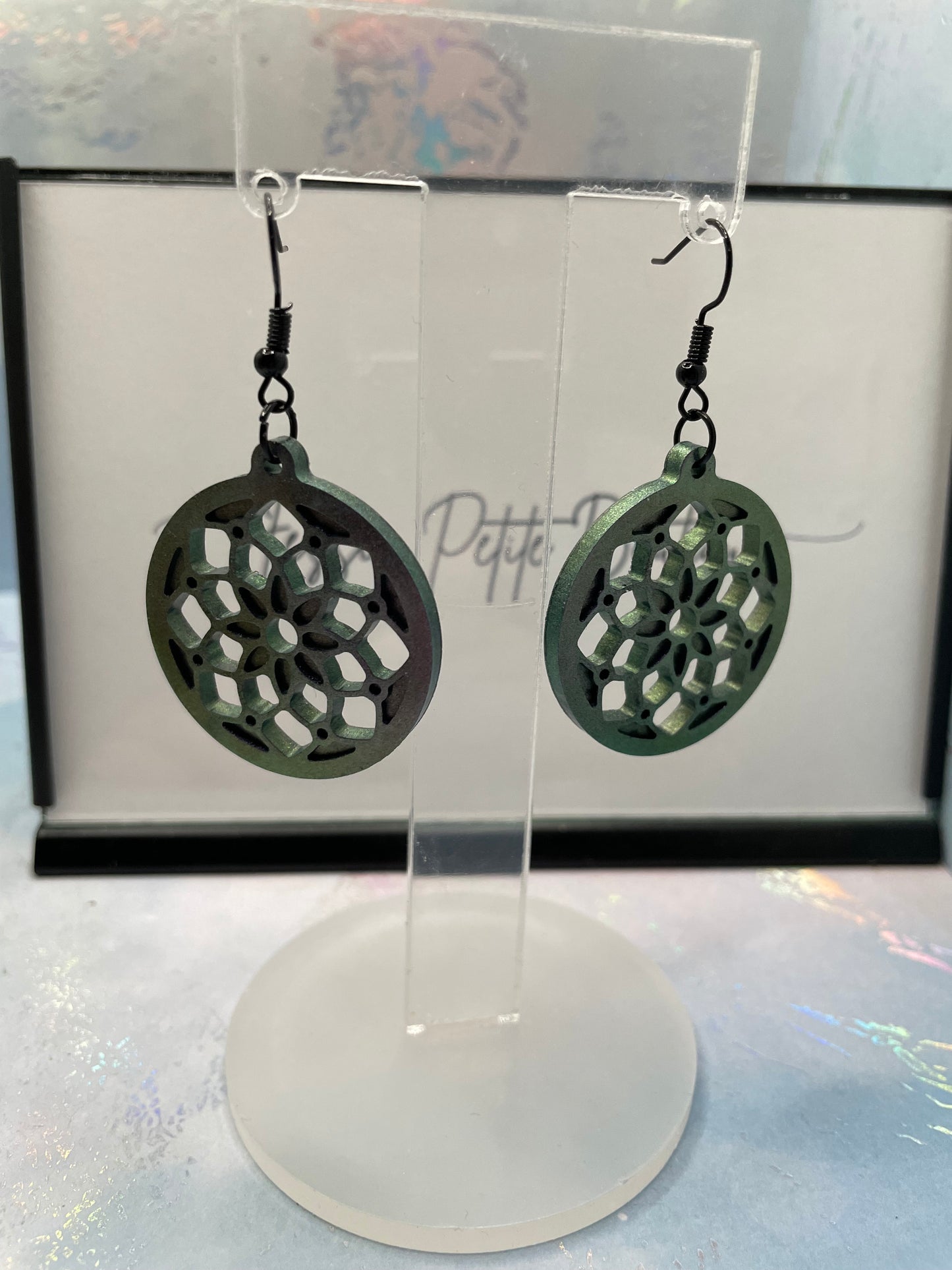 Chameleon Purple Mandala Earrings