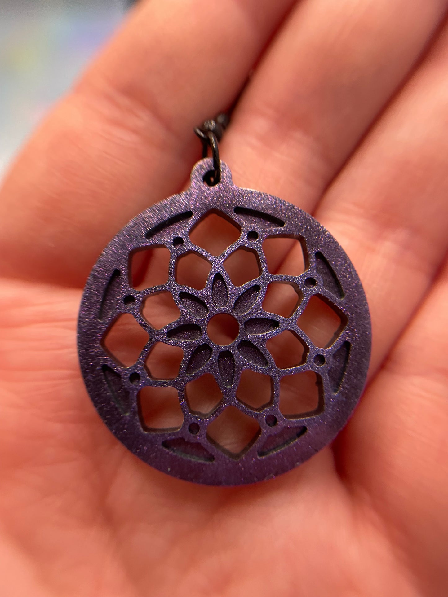 Chameleon Purple Mandala Earrings