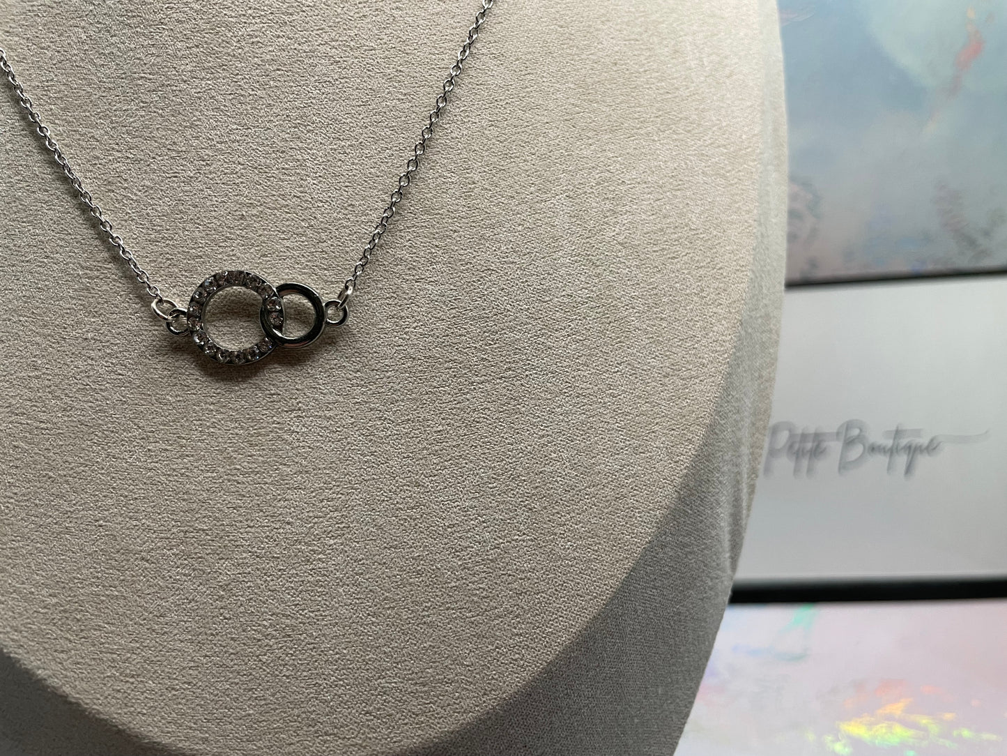 Silver Circle Link Necklace - STAINLESS STEEL