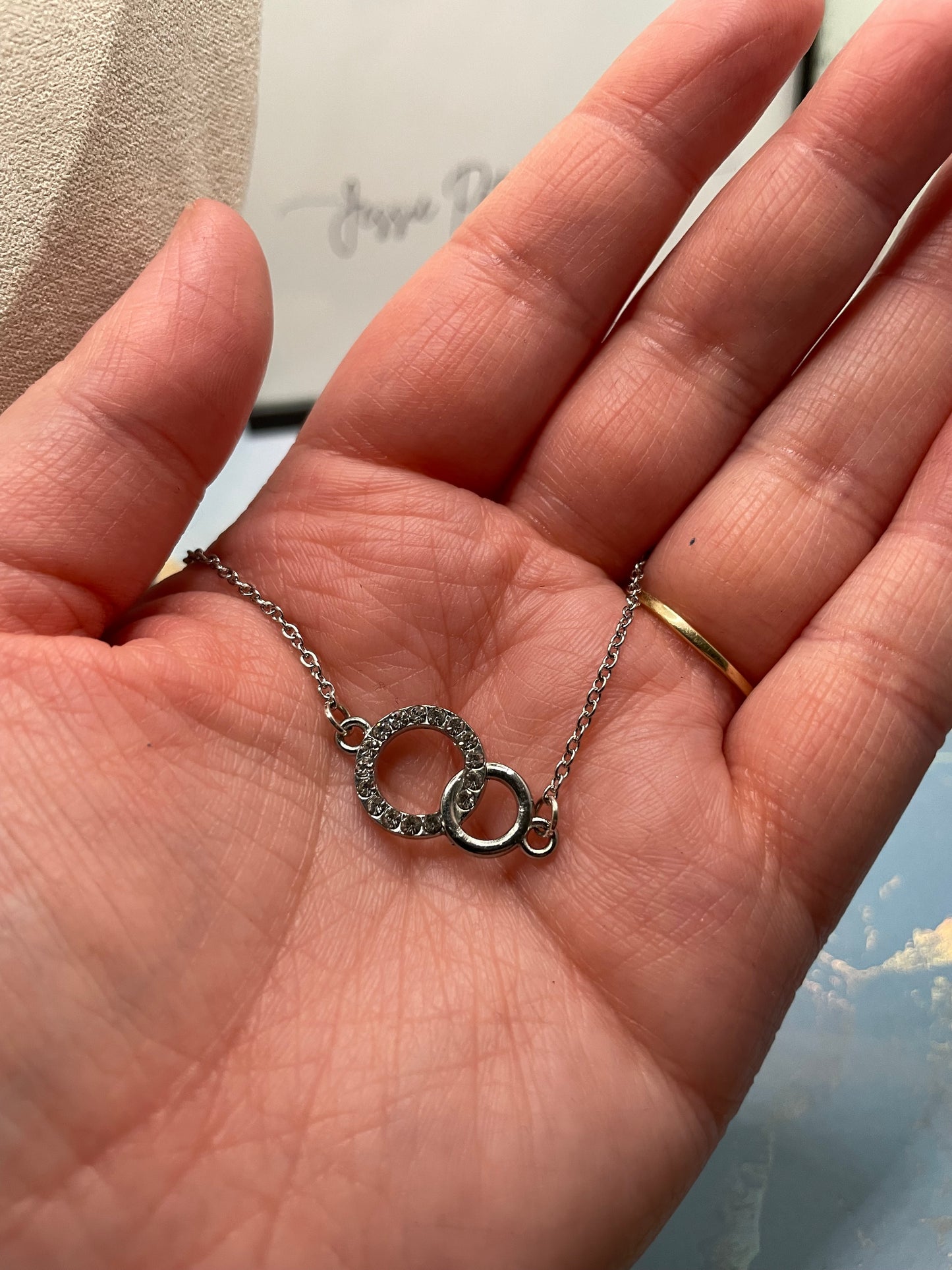 Silver Circle Link Necklace - STAINLESS STEEL