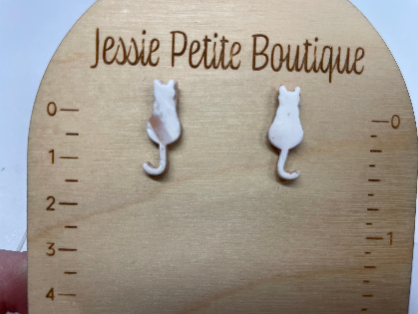 Boutons d'oreille argile chat - sans nickel