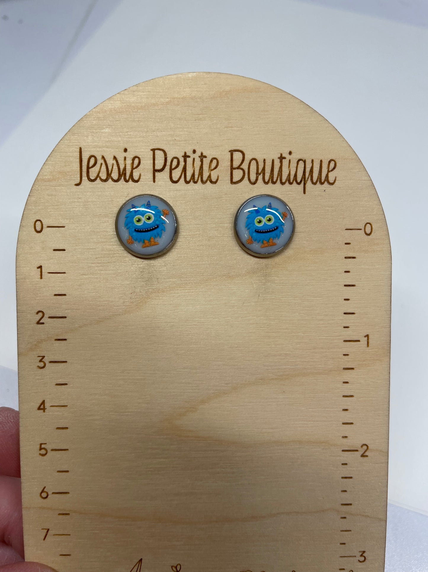 Bouton d'oreille monstre bleu-Acier Inoxydable