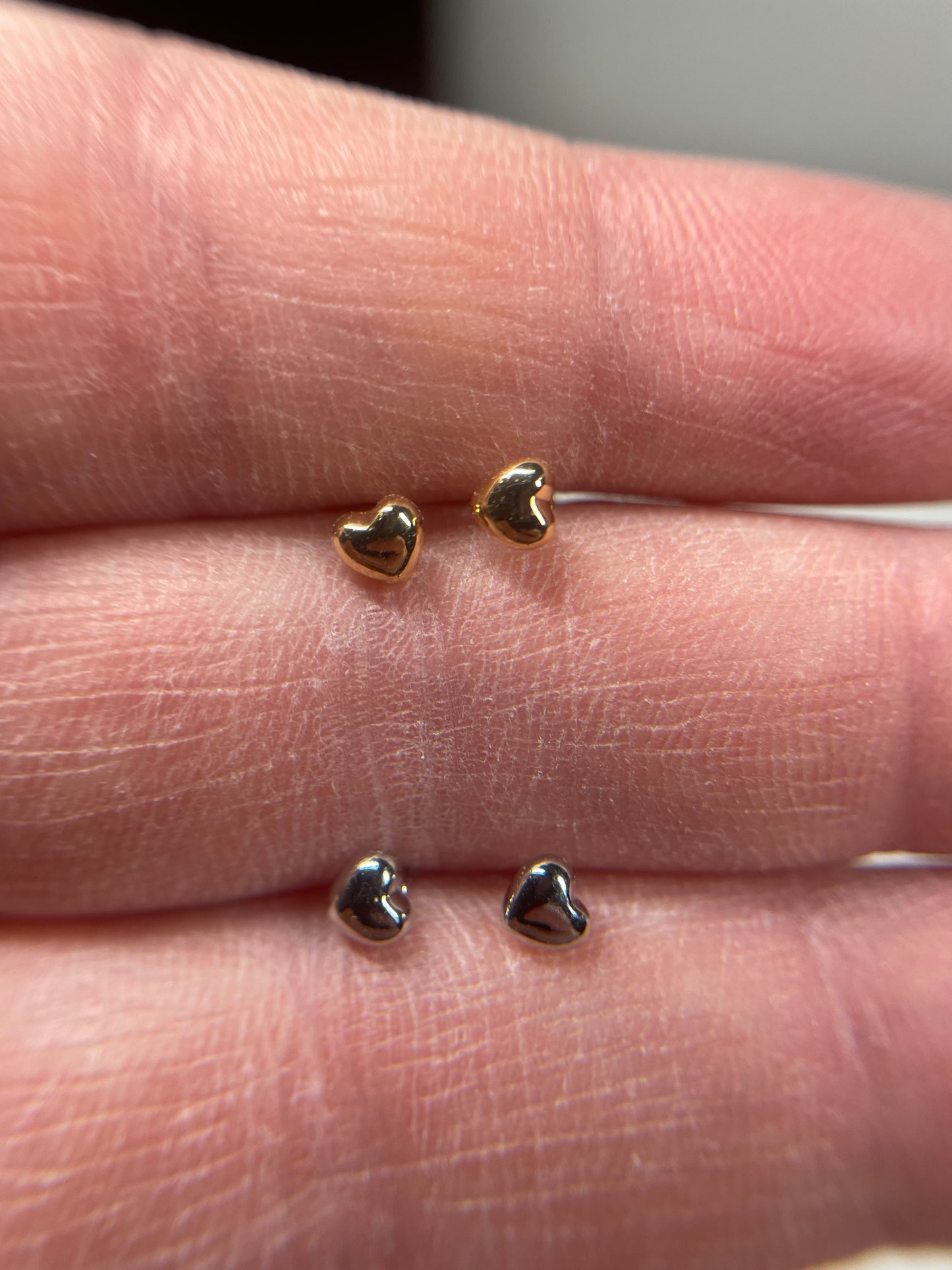 Mini Heart Stud Earrings-Nickel Free