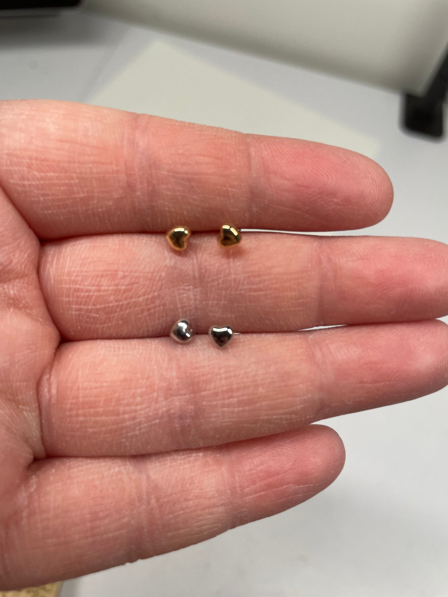 Mini Heart Stud Earrings-Nickel Free