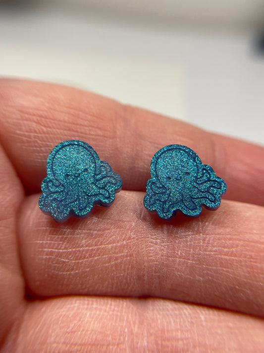Octopus Stud Earrings-Nickel Free