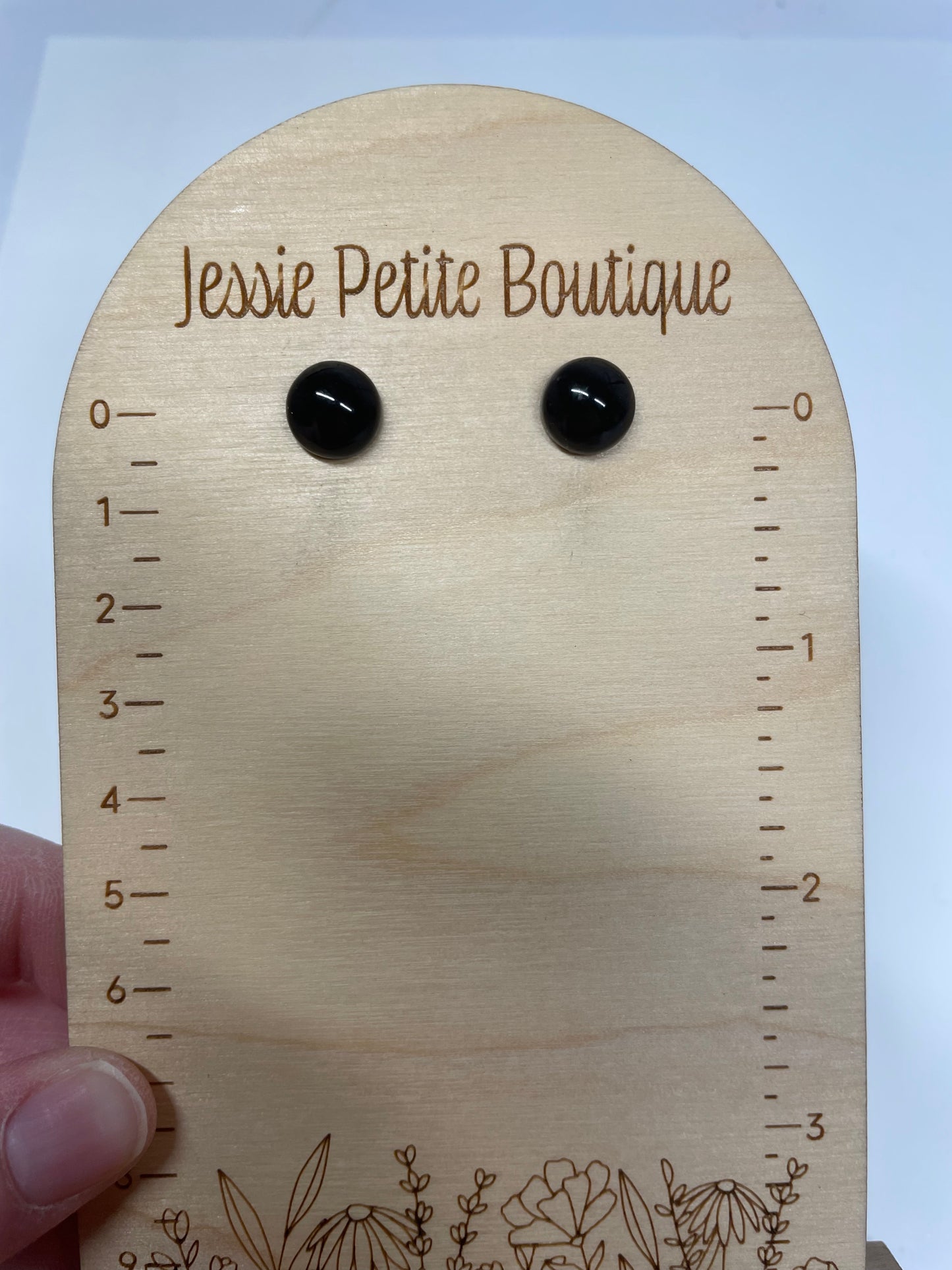 Bouton d'oreille Ronds Noirs-Sans Nickel