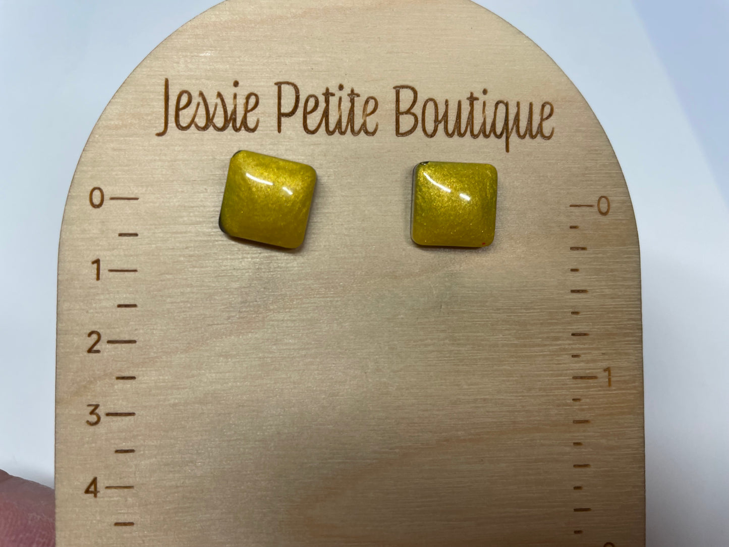 Bouton d'oreille Carrés Jaune