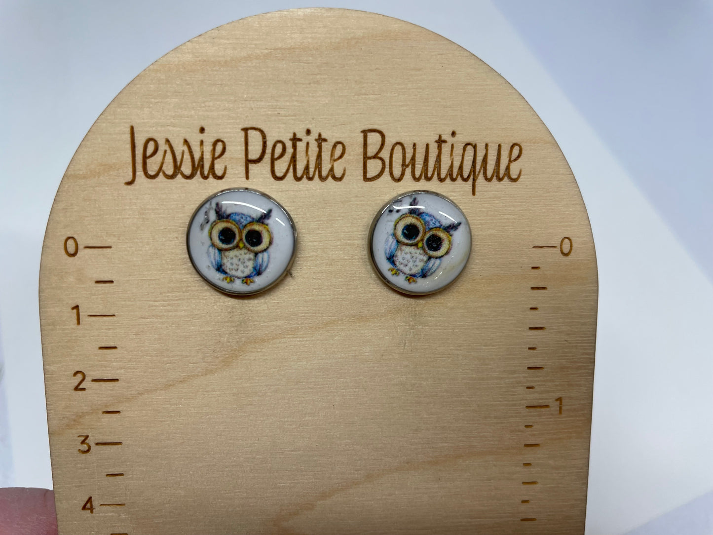 Bouton d'oreille Hibou-Acier Inoxydable+Sans Nickel
