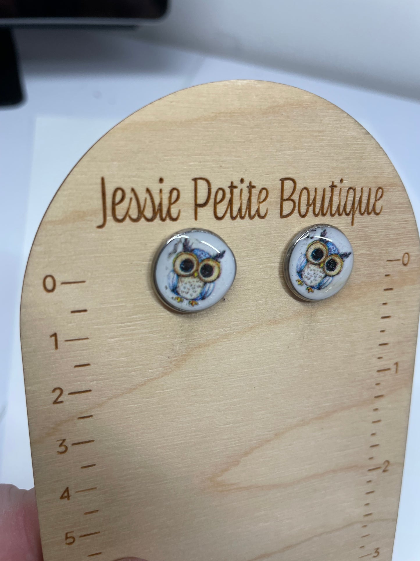 Bouton d'oreille Hibou-Acier Inoxydable+Sans Nickel