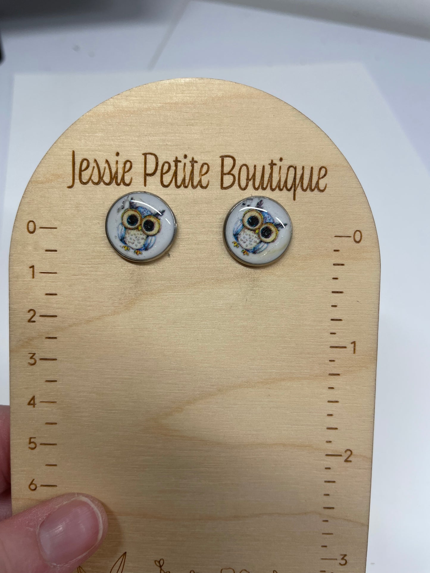 Bouton d'oreille Hibou-Acier Inoxydable+Sans Nickel