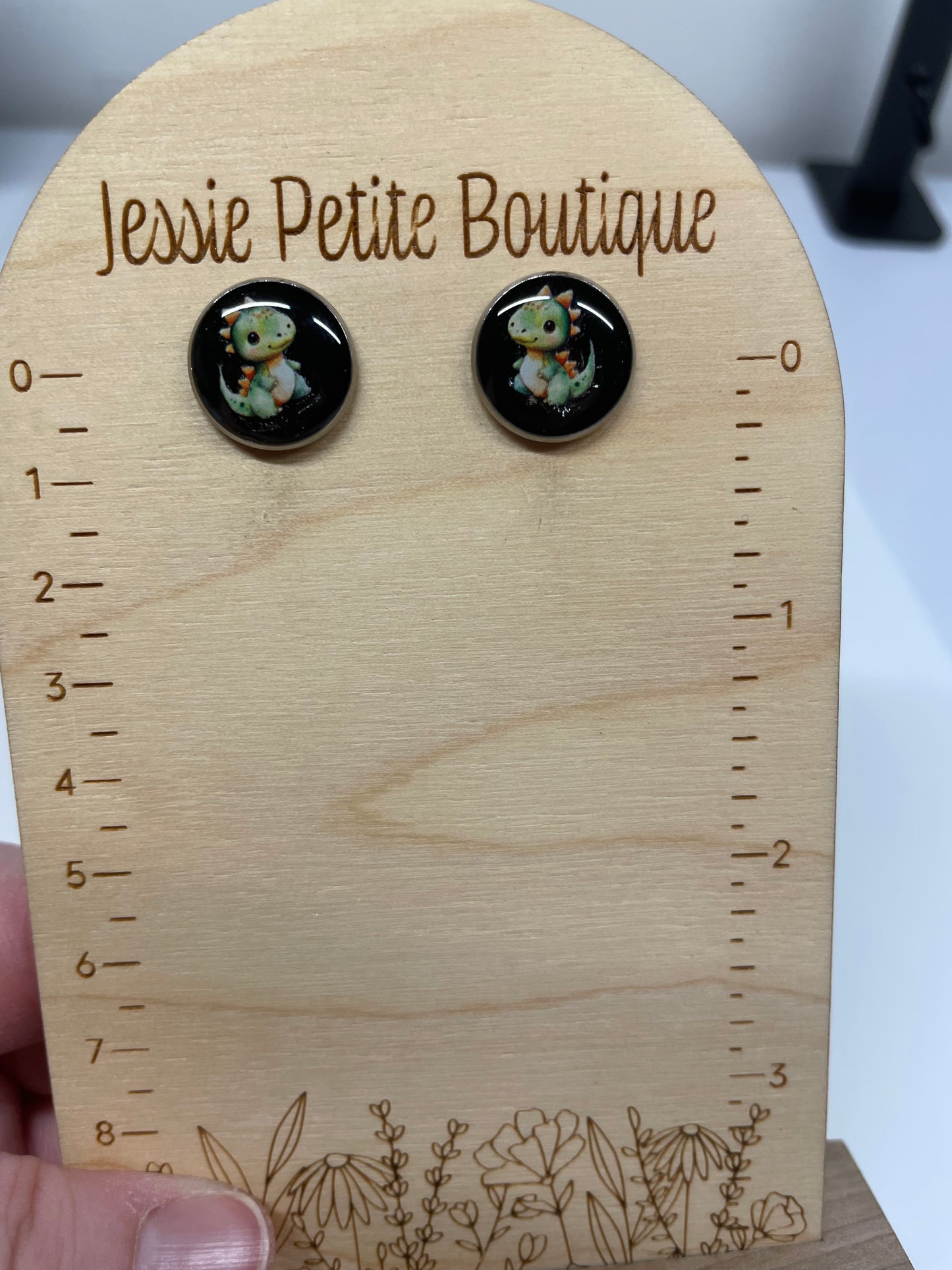 Bouton d'oreille dinosaure-Acier Inoxydable+Sans Nickel