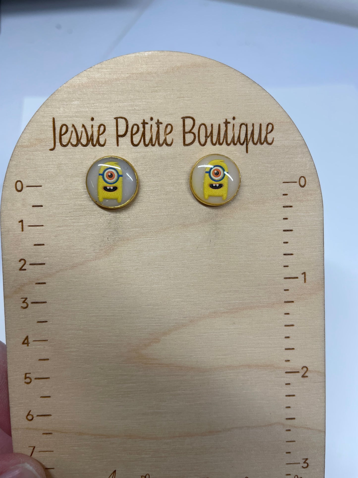 Bouton d'oreille Monstre Jaune-Acier Inoxydable