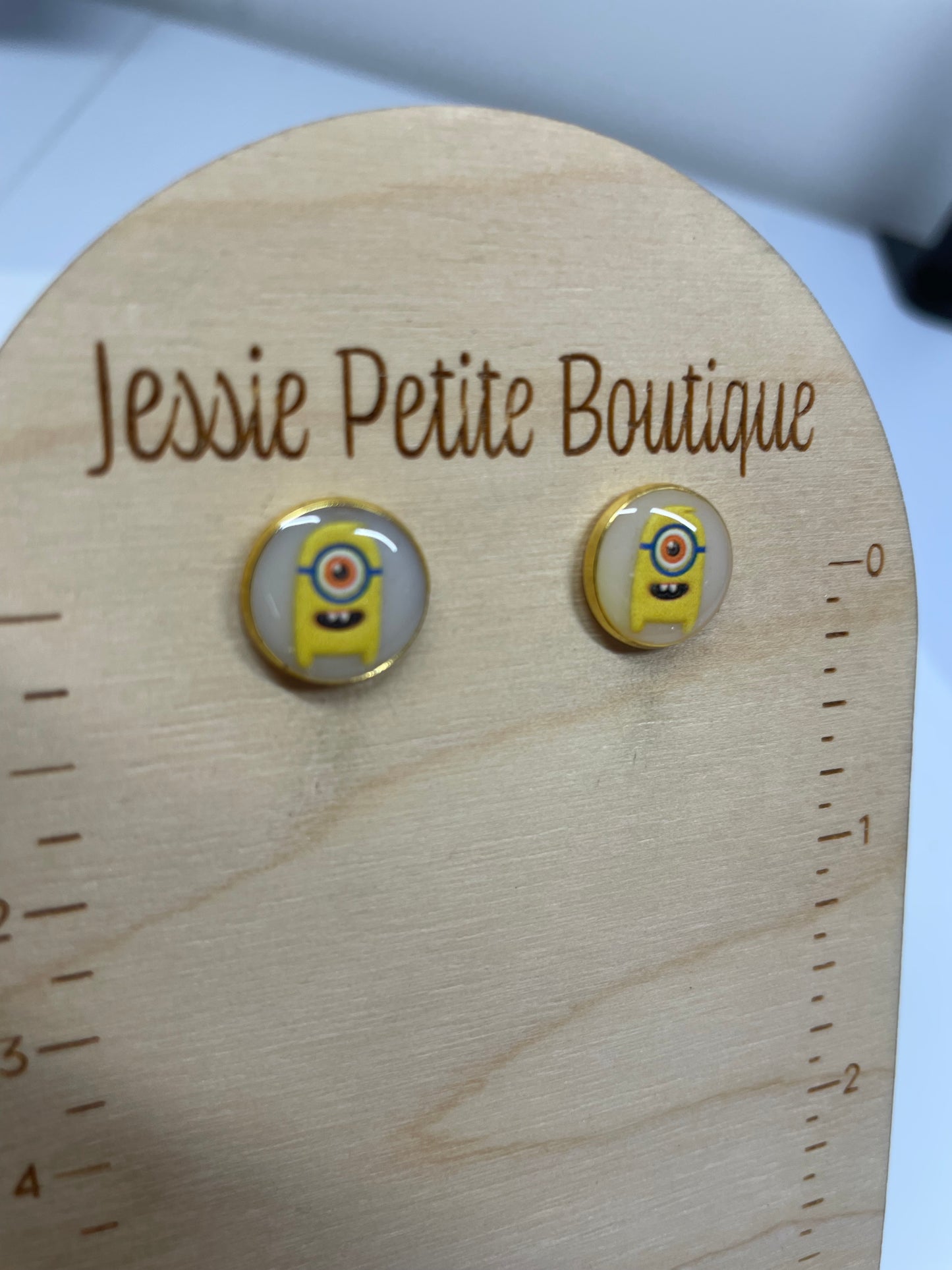 Bouton d'oreille Monstre Jaune-Acier Inoxydable