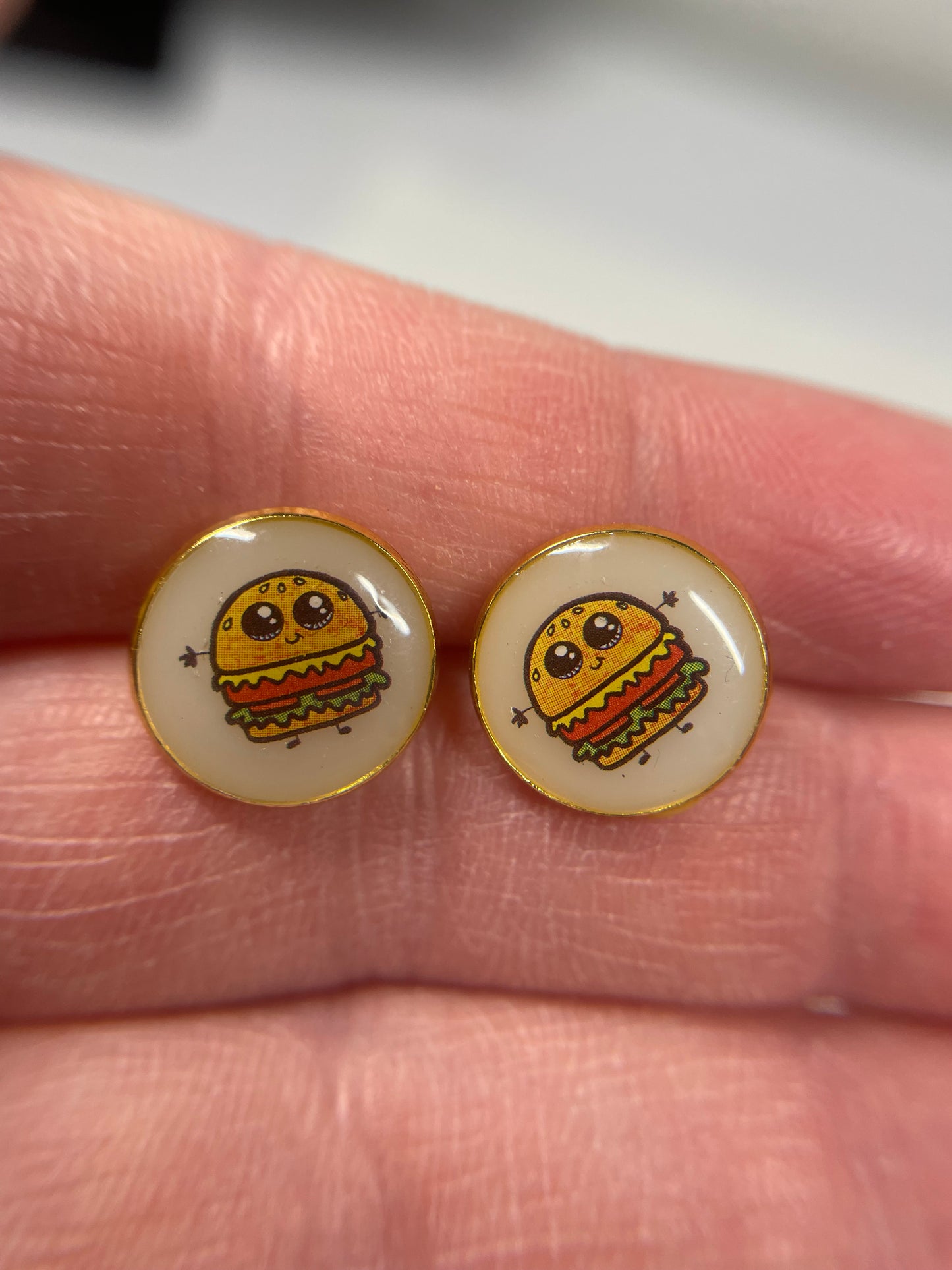 Bouton d'oreille burger-Acier Inoxydable