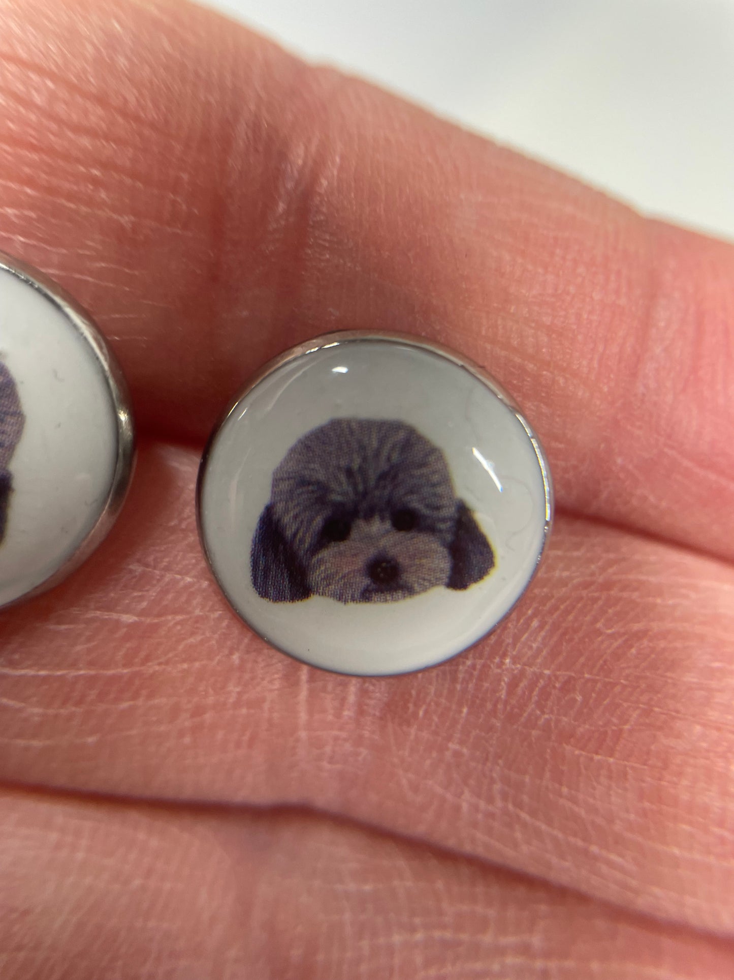 Dog portrait Stud Earrings-Stainless Steel+Nickel Free