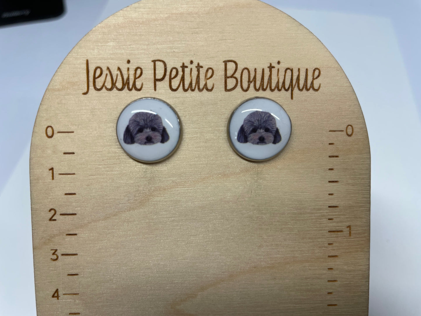 Dog portrait Stud Earrings-Stainless Steel+Nickel Free