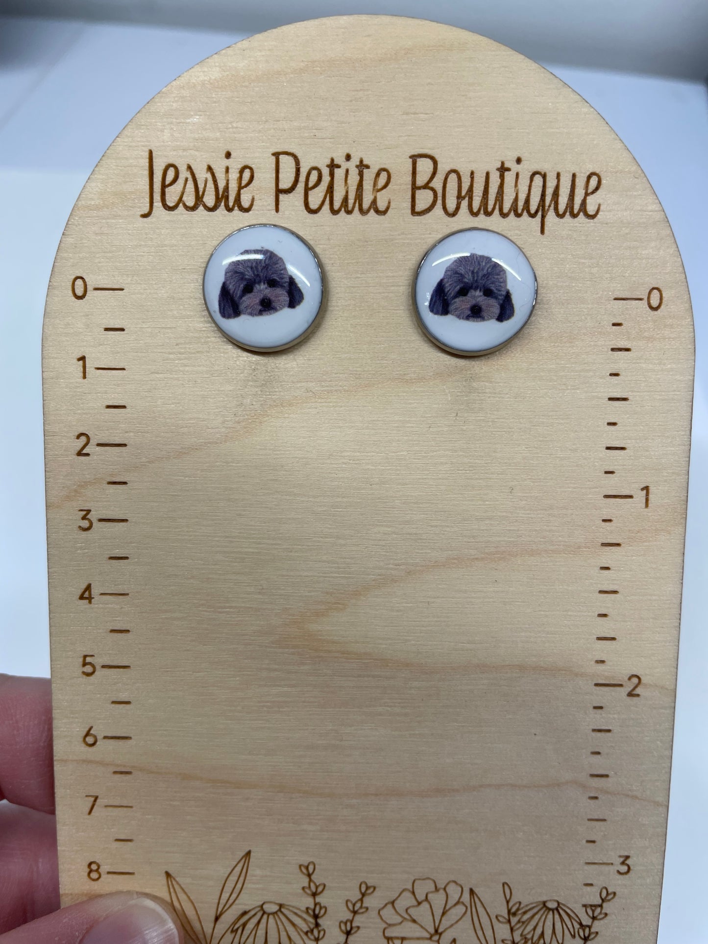 Dog portrait Stud Earrings-Stainless Steel+Nickel Free