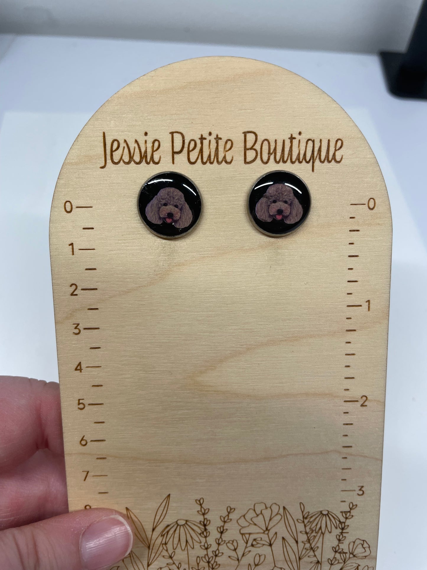 Dog Portrait Stud Earrings-Nickel Free+Stainless Steel