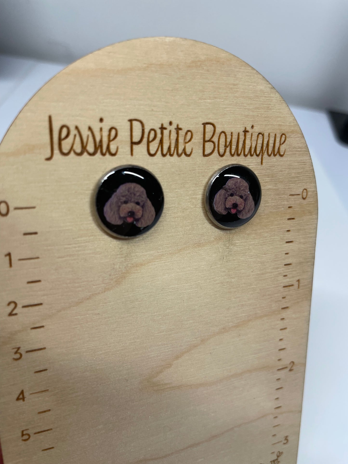 Dog Portrait Stud Earrings-Nickel Free+Stainless Steel