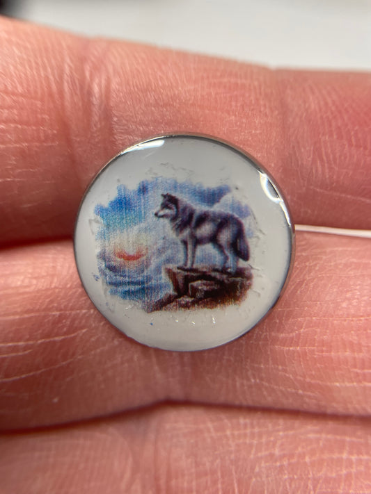 Bouton d'oreille loup-Sans Nickel+Acier Inoxydable