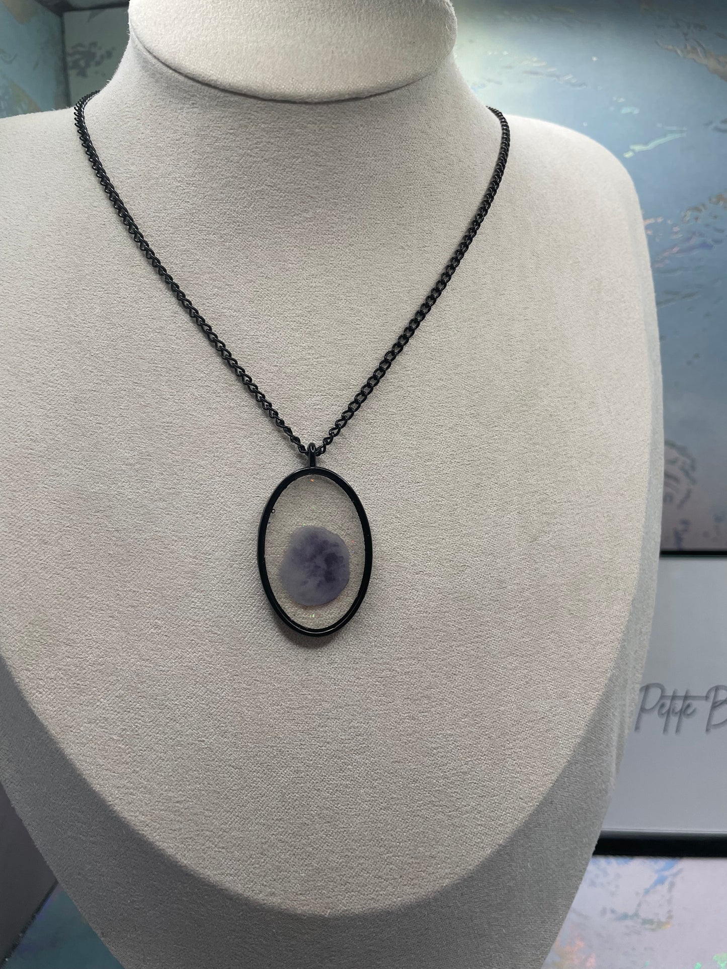Collier Lune 25'' Chaîne Noire