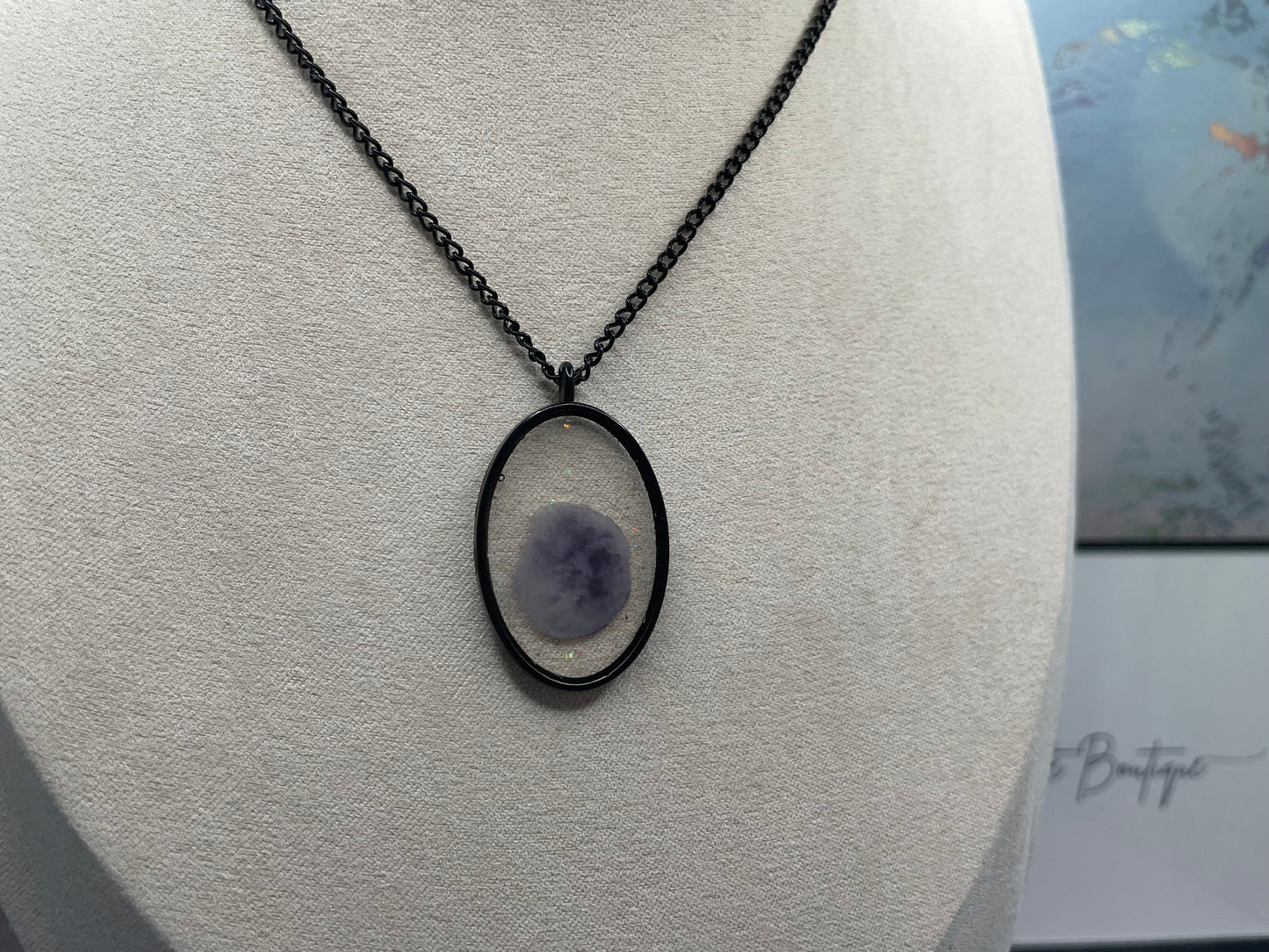 Collier Lune 25'' Chaîne Noire