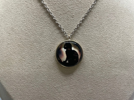 Collier Silhouette de Chat Noir (Édition Argent)-Acier Inoxydable+Sans Nickel