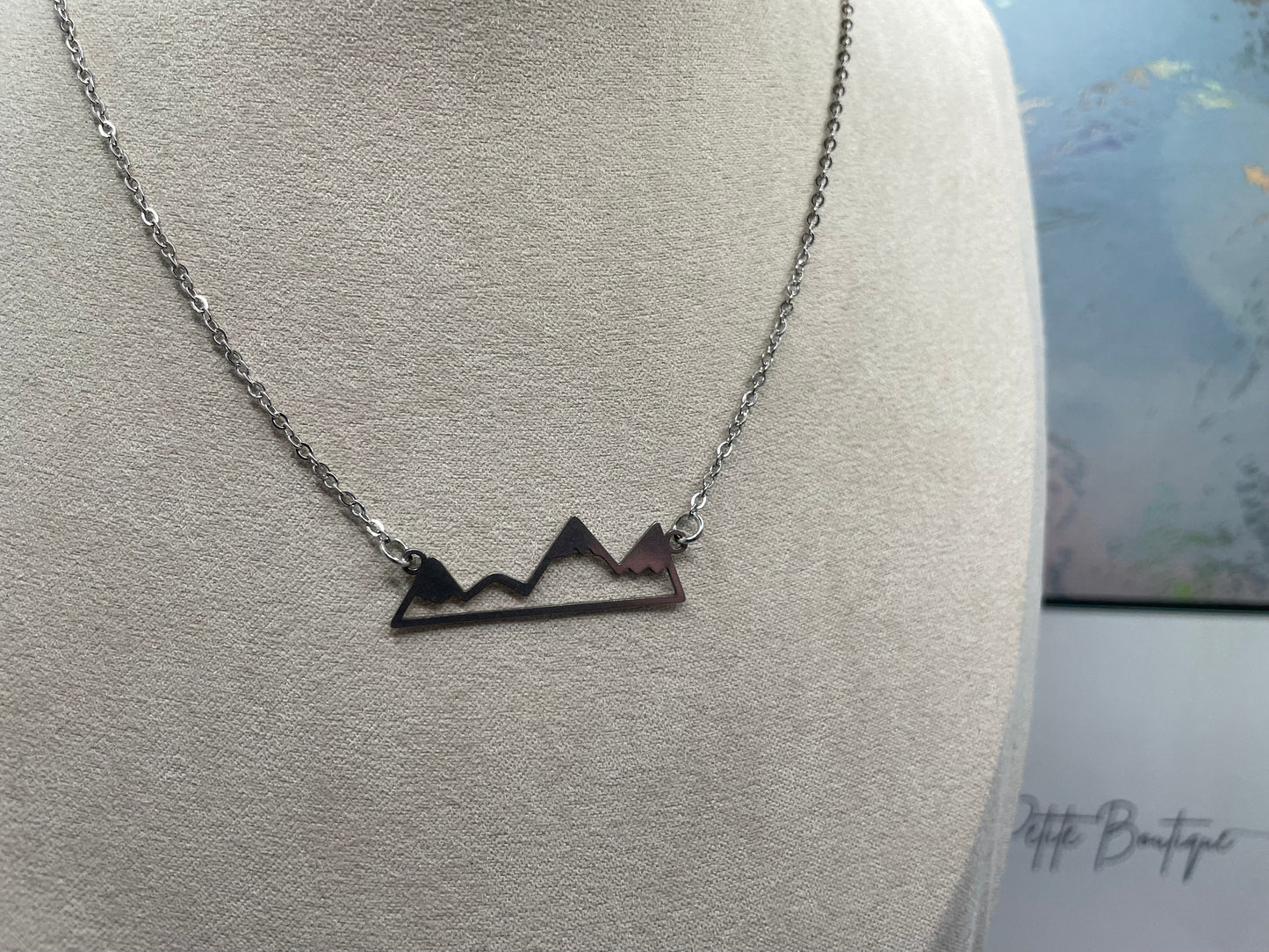 Silver Mountain Pendant Necklace-NICKEL FREE+STAINLESS STEEL