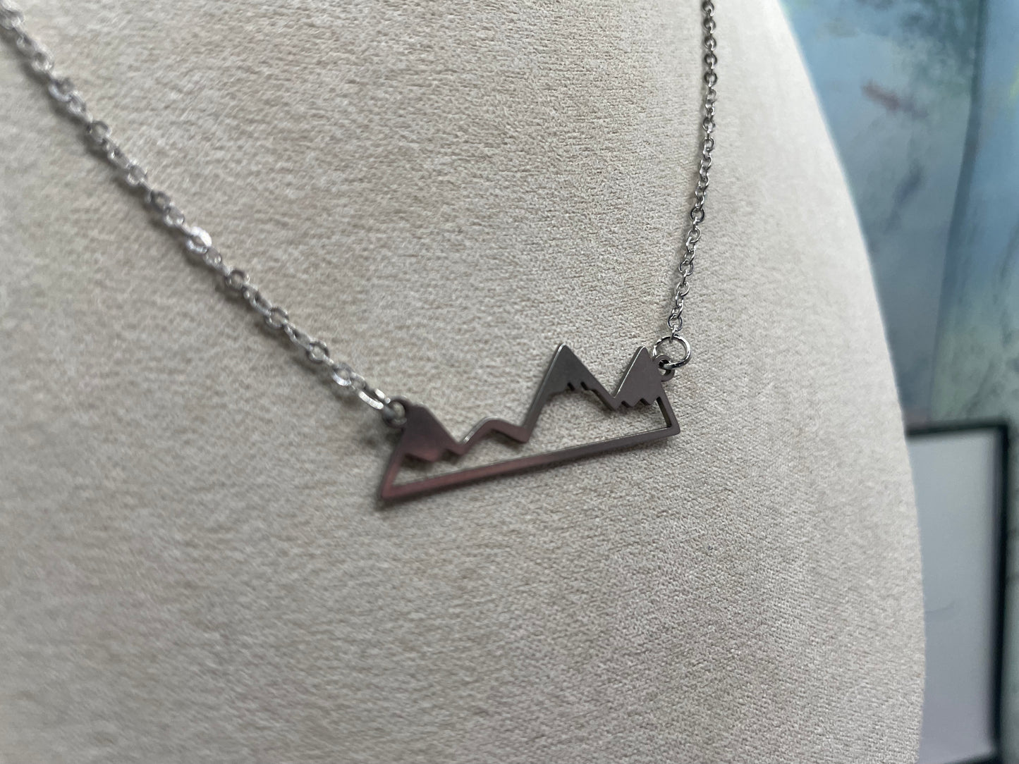Silver Mountain Pendant Necklace-NICKEL FREE+STAINLESS STEEL