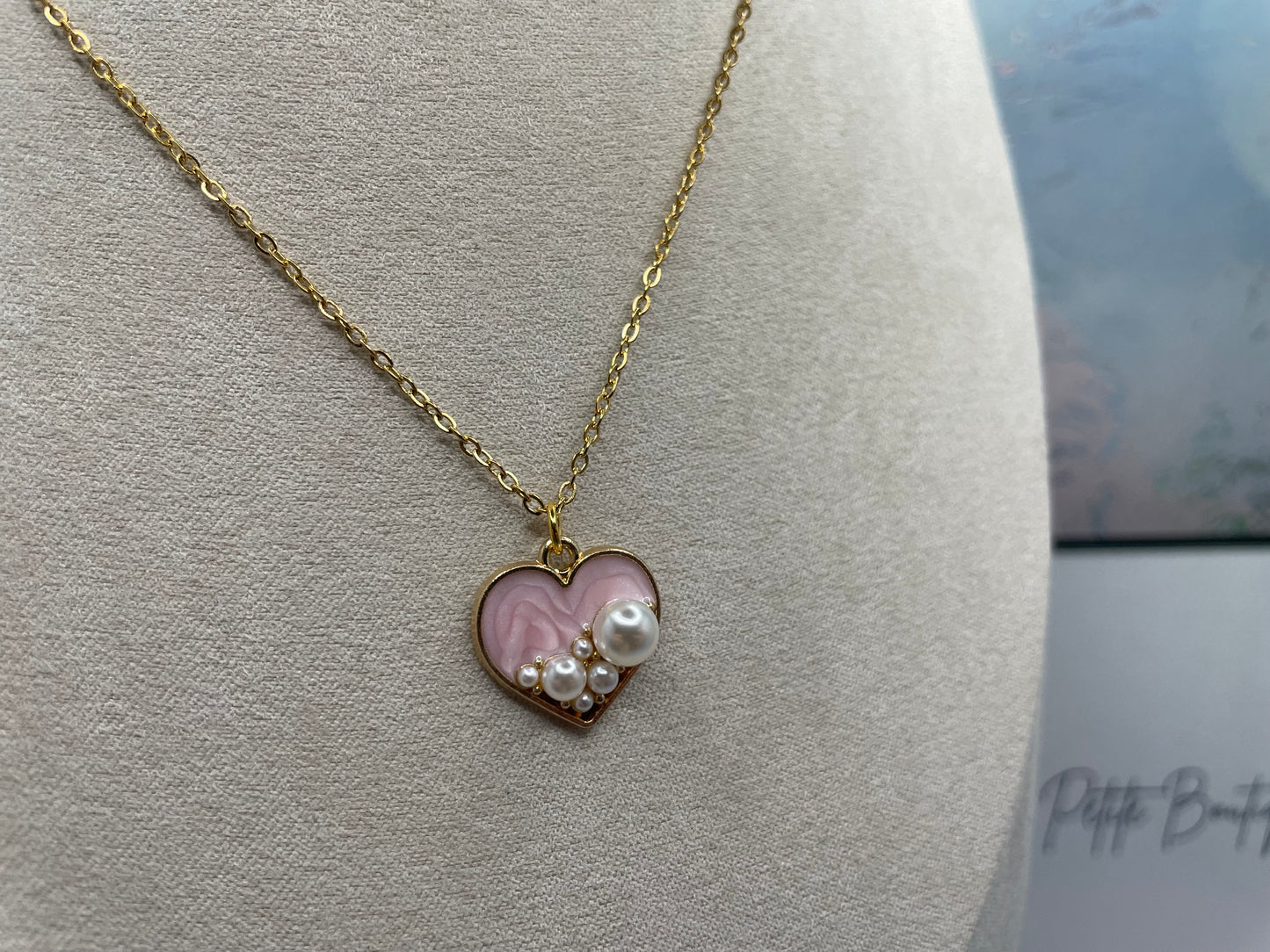 Heart & Pearl Jewelry Set- NICKEL FREE+STAINLESS STEEL