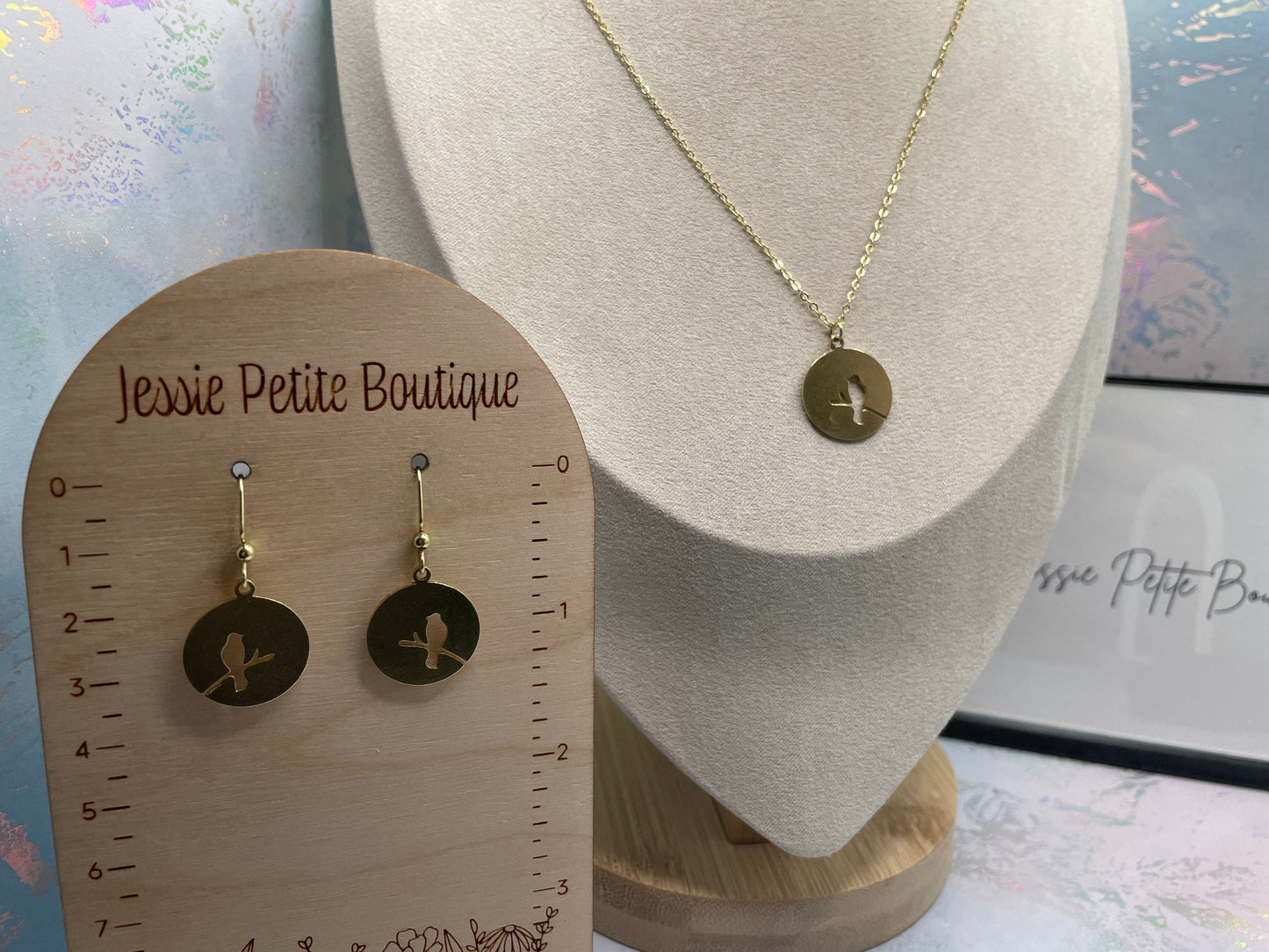 Ensemble Moineau doré sur une branche (sans nickel)