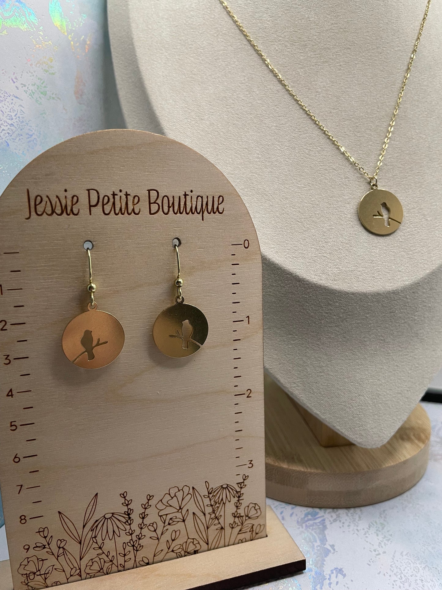 Ensemble Moineau doré sur une branche (sans nickel)
