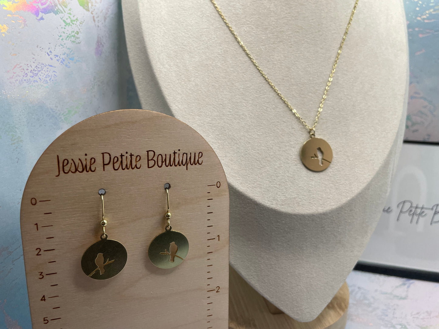Ensemble Moineau doré sur une branche (sans nickel)