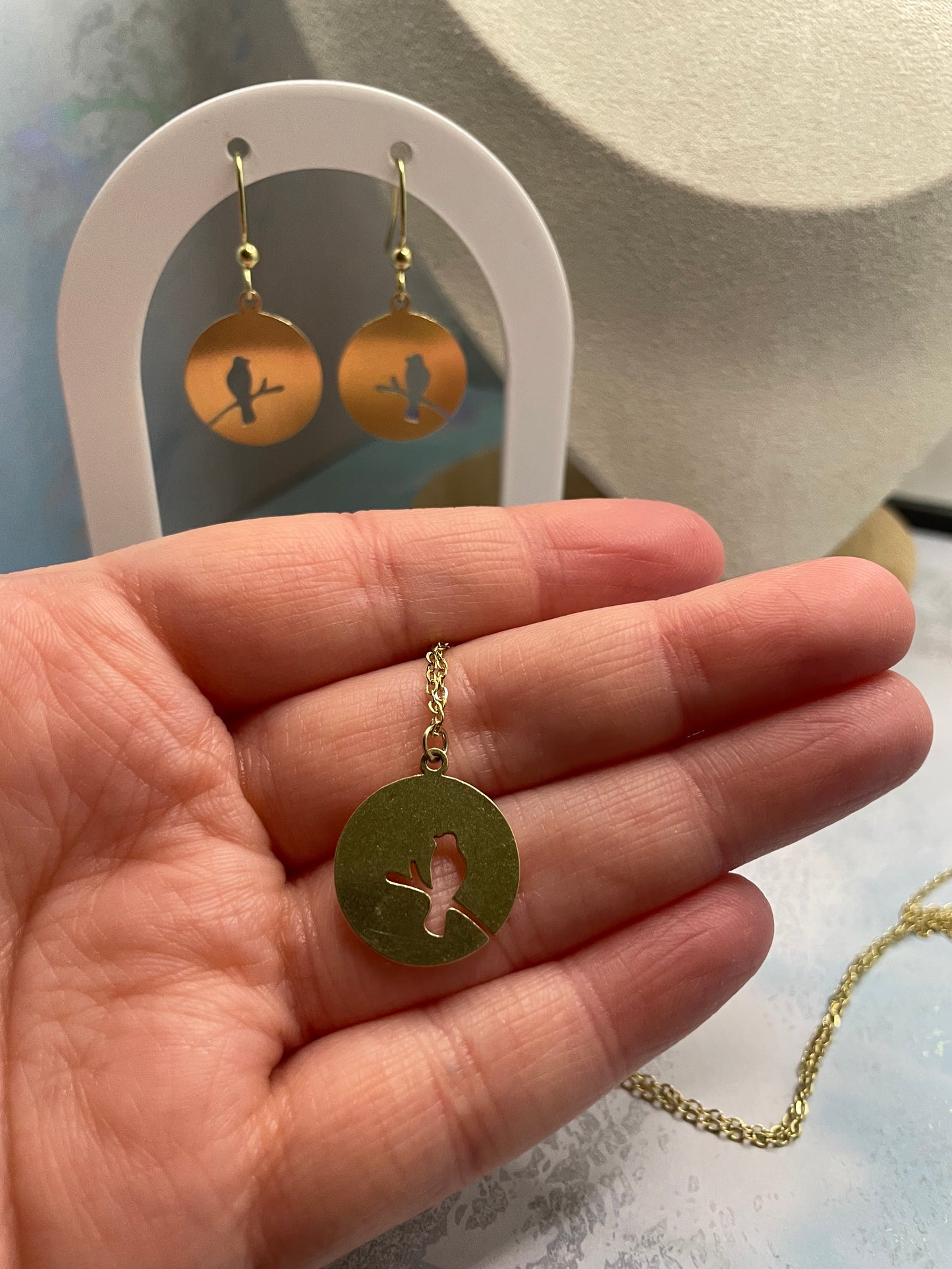 Ensemble Moineau doré sur une branche (sans nickel)