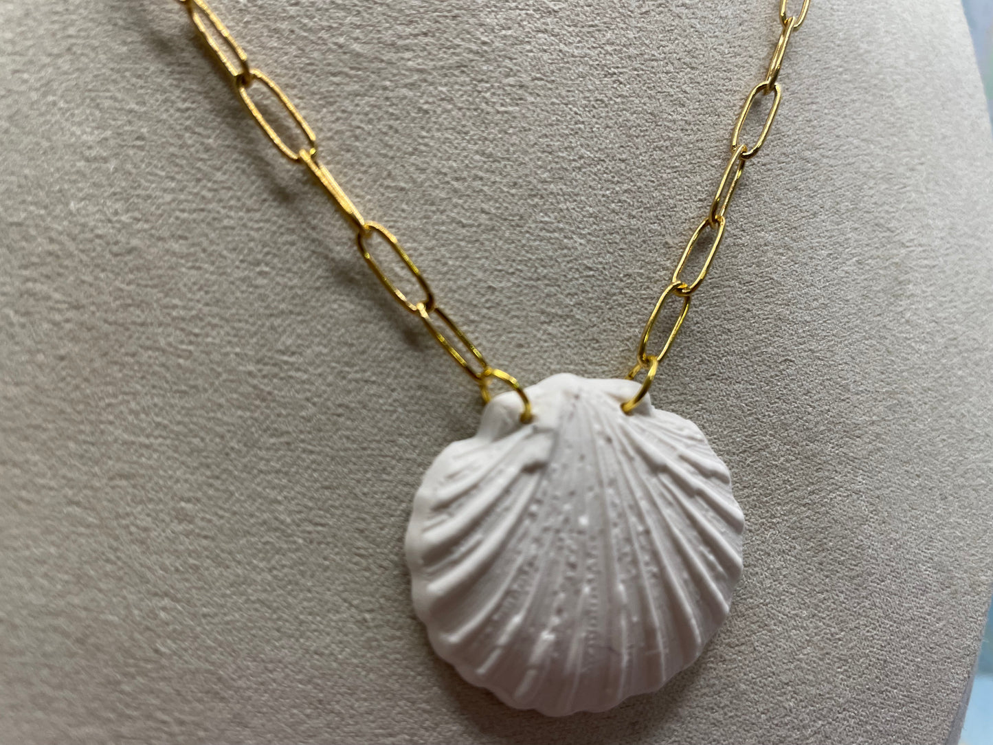 White Clay Shell Jewelry Set-Stainless Steel