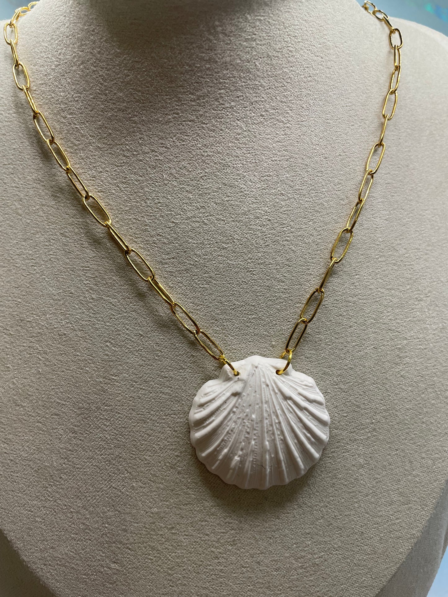 White Clay Shell Jewelry Set-Stainless Steel